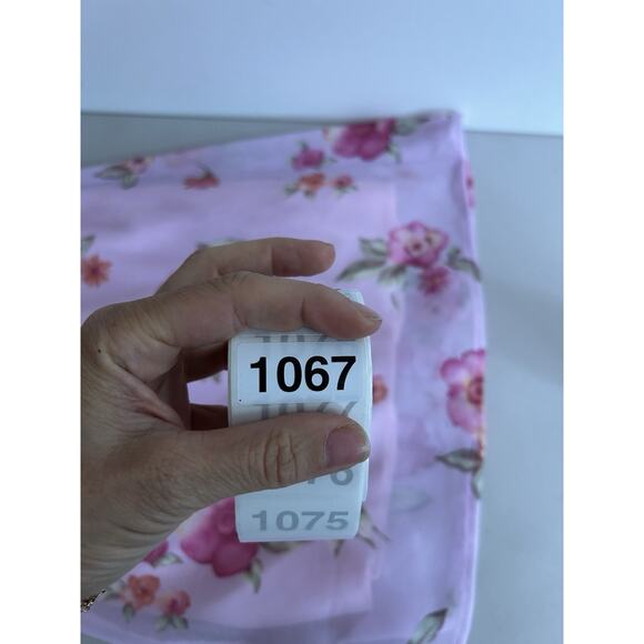 Vintage Studio Y Mini Y2K Chiffon Dress 3/4 Cottage Roses Fairy Core Pink - Picture 9 of 9